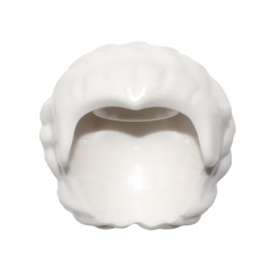 white minifigure hair female short braided on sides hole on top