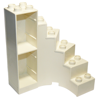 white duplo stairs with drawer slots