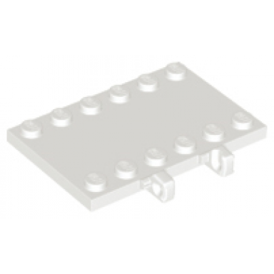 white hinge plate 4 x 6 locking dual 1 finger on side