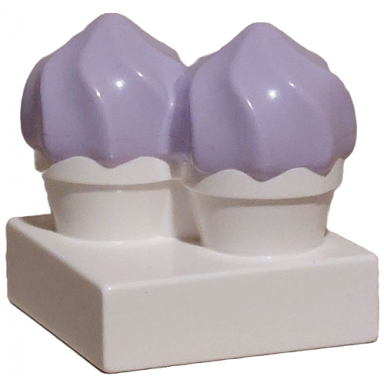 duplo cupcakes with molded lavender swirl icing pattern