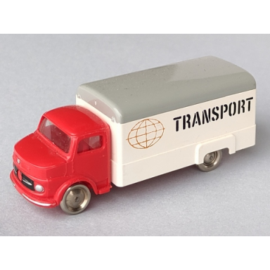 white ho scale mercedes box truck with gray top