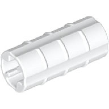 white technic axle connector 2l ridged with x hole x orientation