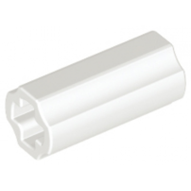 white technic axle connector 2l smooth with x hole orientation