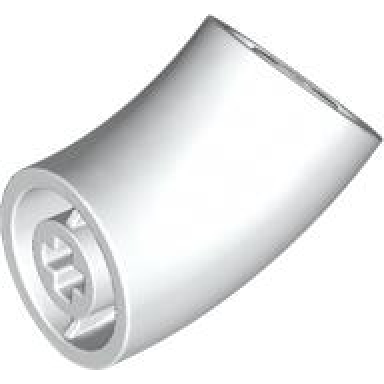 white brick round 2 x 2 d 45 degrees elbow 25.5mm standing height