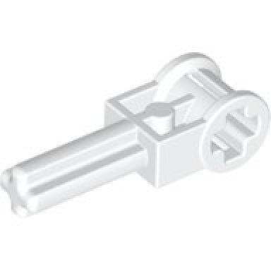 white technic axle 2l with reverser handle axle connector
