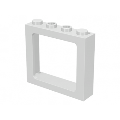 white window 1 x 4 x 3 train - 2 hollow studs and 2 solid studs