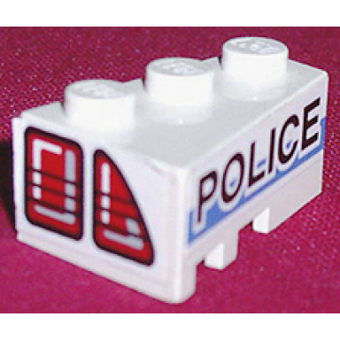 white wedge 3 x 2 right with taillights and police on white blue background pattern stickers - set 8230