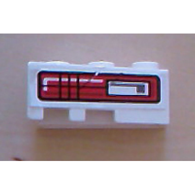 white wedge 3 x 2 right with red and black taillight pattern sticker - set 8286