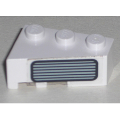 white wedge 3 x 2 right with grille pattern sticker - set 5591