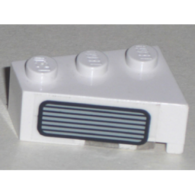 white wedge 3 x 2 left with grille pattern sticker - set 5591