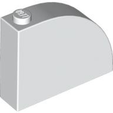 white slope curved 4 x 1 x 2 2 3 with stud