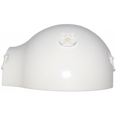 white panel 10 x 4 x 13 curved tapered with bar handle at each end 4 studs on side