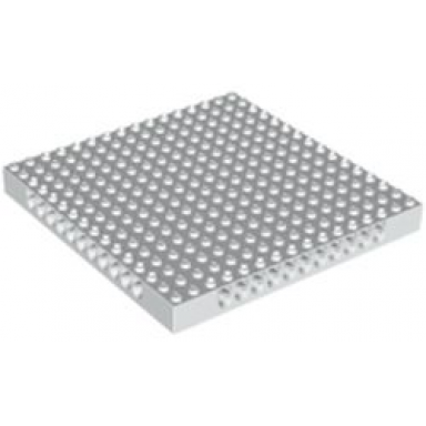 white technic brick 16 x 16 x 1 1 3 with holes
