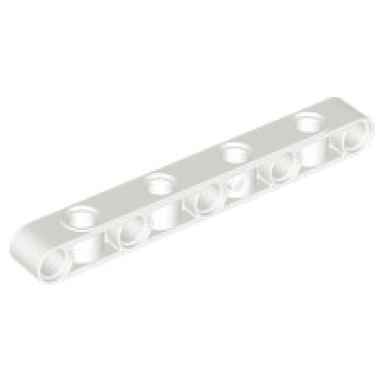 white technic liftarm modified perpendicular holes thick 1 x 9