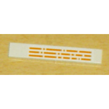white tile 1 x 6 with orange broken lines pattern sticker - set 10129