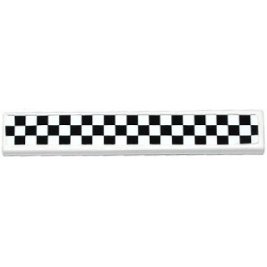 white tile 1 x 6 with black checkered pattern sticker - set 75912