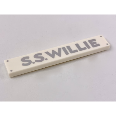 white tile 1 x 6 with 4 silver nails and s.s.willie pattern
