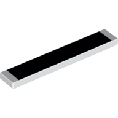 white tile 1 x 6 with black rectangle pattern