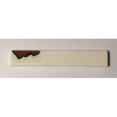 white tile 1 x 6 with rust pattern model left side sticker - set 10274