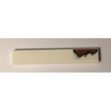 white tile 1 x 6 with rust pattern model right side sticker - set 10274