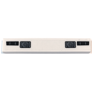 white tile 1 x 6 with black and silver headlights and air vents pattern sticker - set 76908