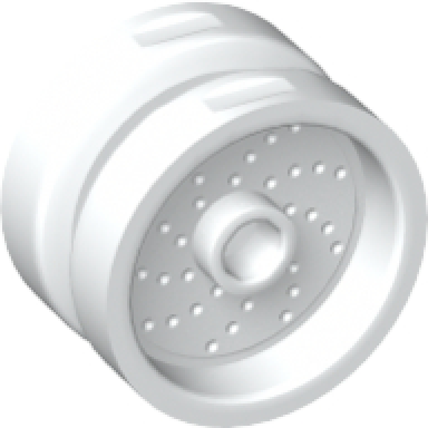 white wheel 18mm d x 12mm with pin hole and stud dotted brake rotor lines