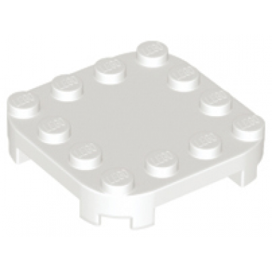 white plate modified 4 x 4 with rounded corners and 4 feet