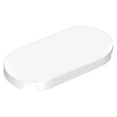white tile round 2 x 4 oval
