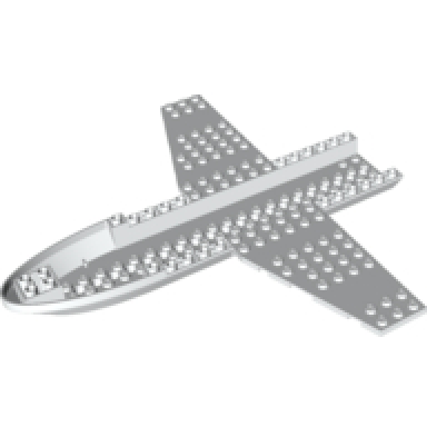 white aircraft fuselage forward bottom curved 6 x 24 x 1 1 3 with 4 x 21 recessed center and 12 x 6 wings 20 holes
