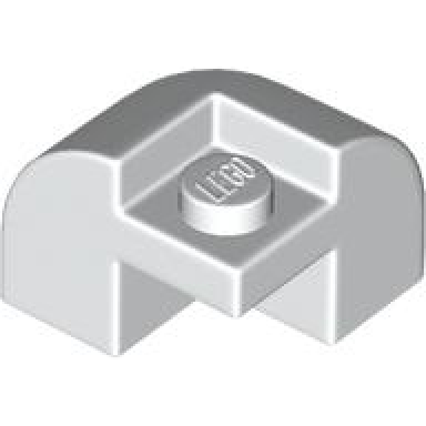white slope curved 2 x 2 x 1 1 3 corner round with recessed stud