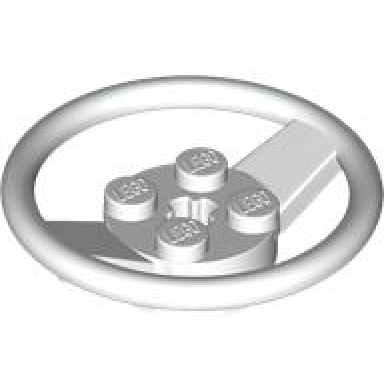 white vehicle steering wheel with 2 x 2 center and axle hole