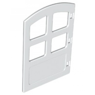 white duplo door window pane 1 x 4 x 4 with 4 same size panes and curved top