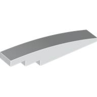 white slope curved 6 x 1