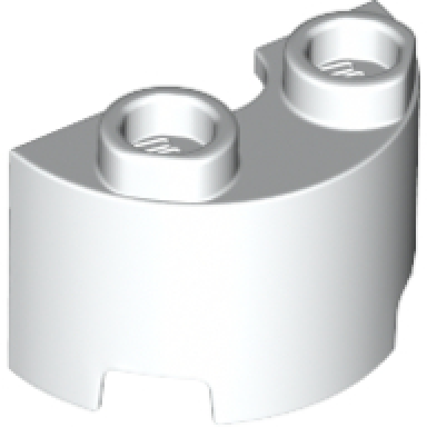 white cylinder half 1 x 2 x 1
