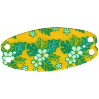 white cloth hammock oval 10 x 5 with flowers and leaves on yellow background pattern