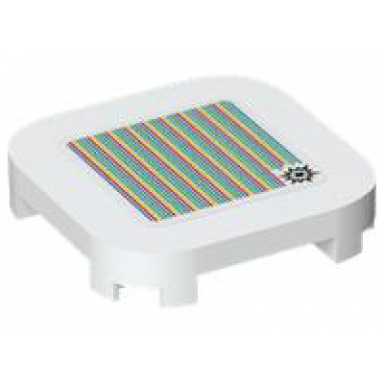 white tile modified 4 x 4 with rounded corners and 4 feet with super mario scanner code explosion pattern sticker - set 71409