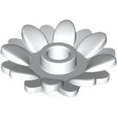 white plant flower 2 x 2 round with 16 petals sunflower with open stud
