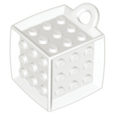 white bag tag cube with 3 x 3 studs on all sides