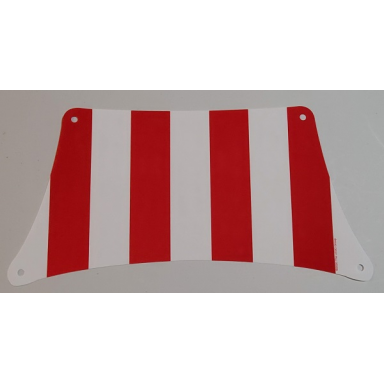 white cloth sail 33 x 17 top with red thick stripes pattern