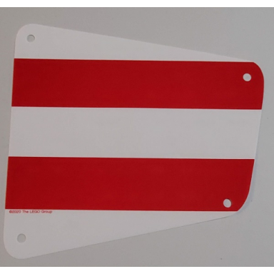 white cloth sail 19 x 17 with red thick stripes pattern