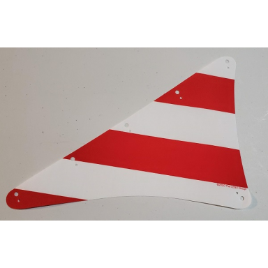 white cloth sail triangular spritsail 16 x 24 with red thick stripes pattern