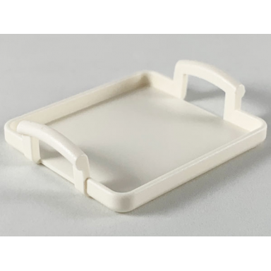 white scala utensil tray with handles 5 x 4 x 1