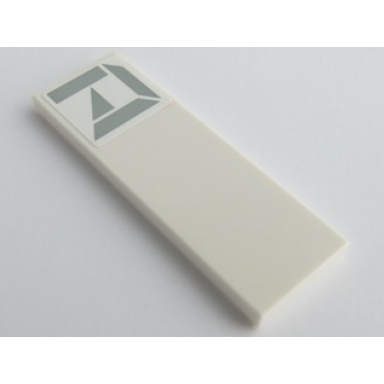 white tile 2 x 6 with light bluish gray geometric pattern sticker - set 75305