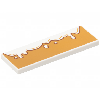 white tile 2 x 6 with dripping icing on medium nougat background pattern
