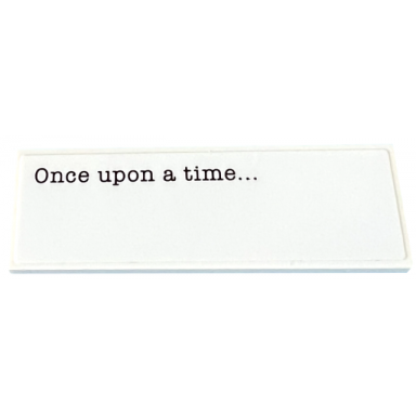 white tile 2 x 6 with black once upon a time.. pattern sticker - set 31169