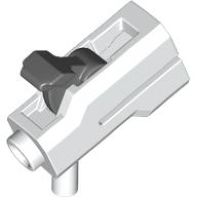 white minifigure weapon bazooka mini blaster shooter with dark bluish gray trigger 69767 69755