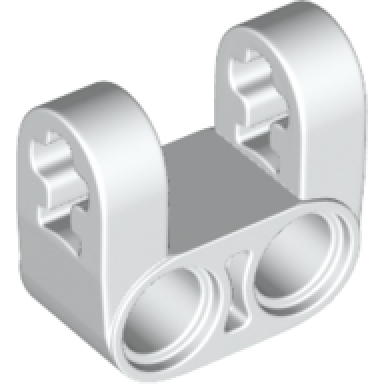 white technic axle and pin connector perpendicular double split reinforced sides