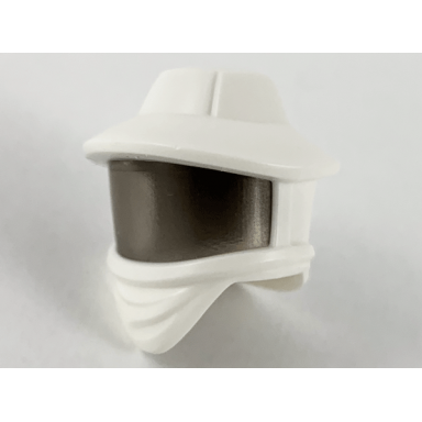 white minifigure headgear hat beekeeper with molded trans-brown visor pattern