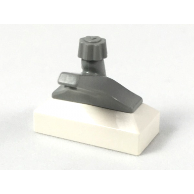 white tap 1 x 2 base with light gray spout 69 70