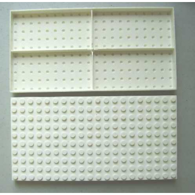 white brick 10 x 20 without bottom tubes with cross support early baseplate